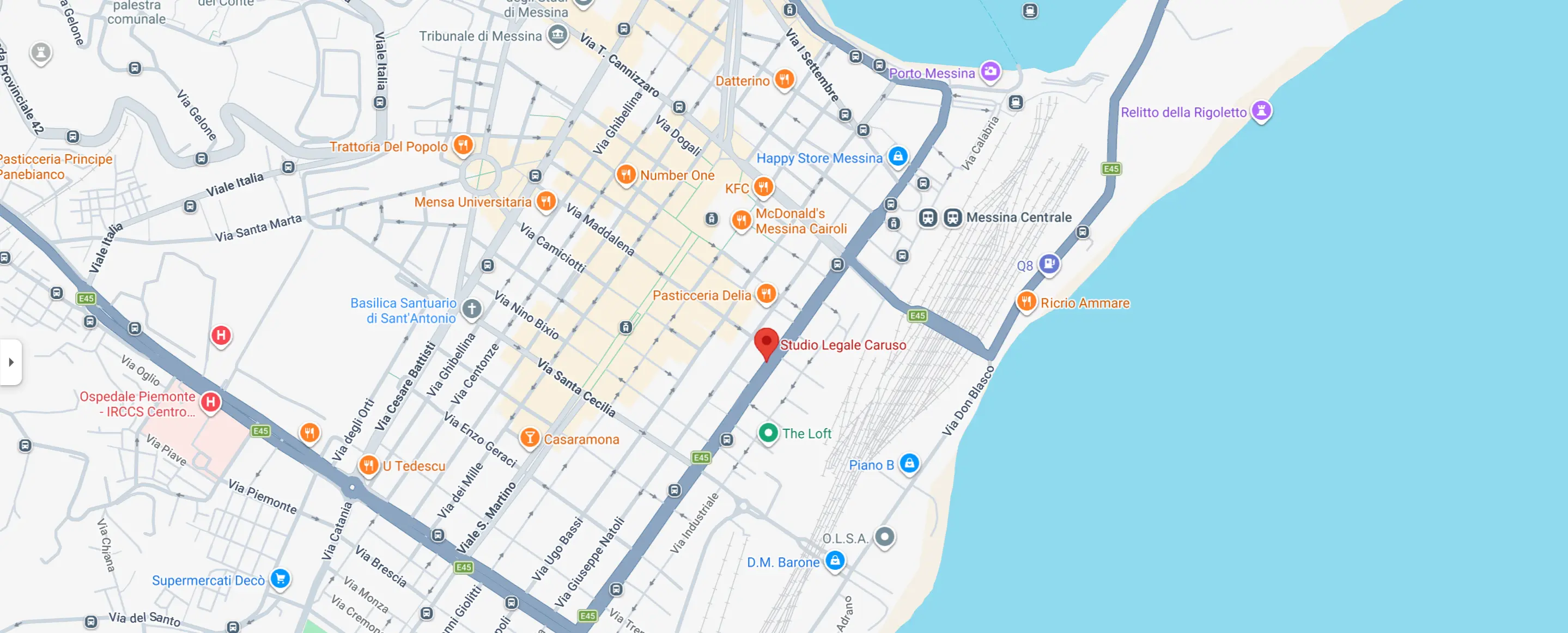 Mapa de la oficina de Messina