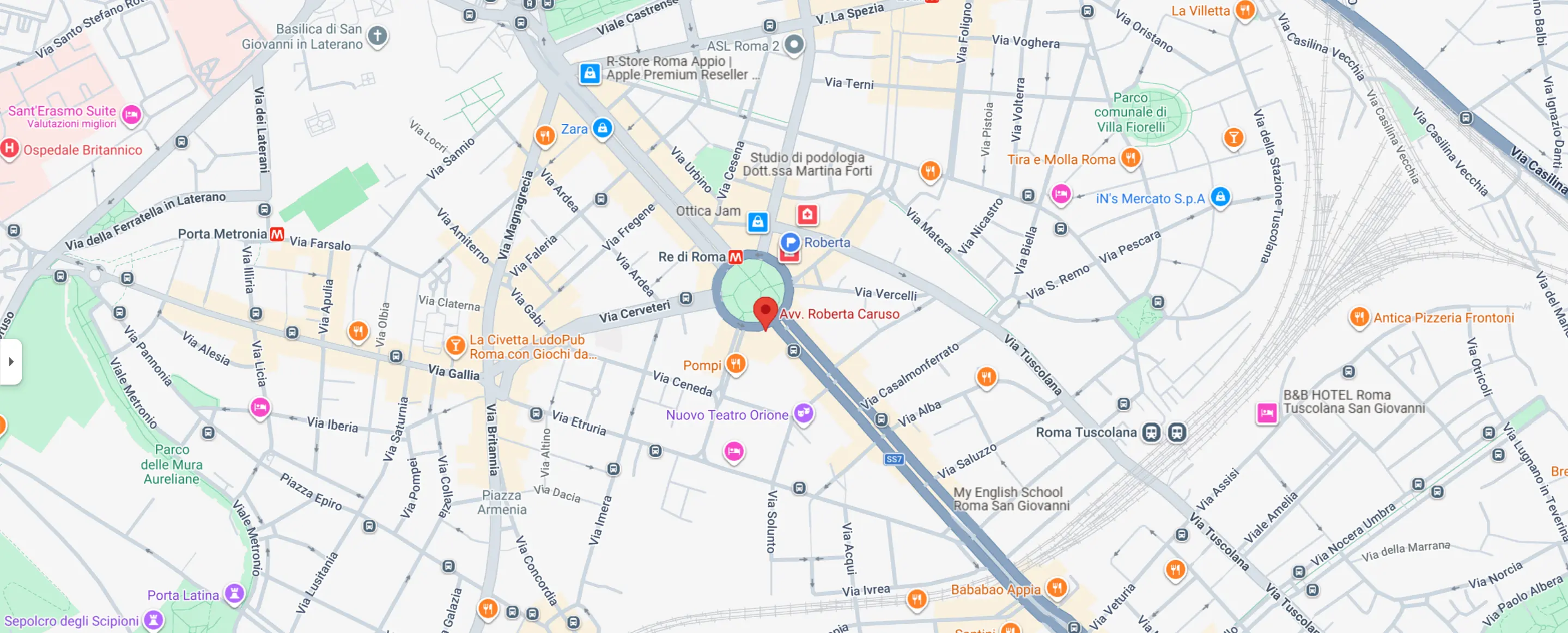 Mapa de la oficina de Roma